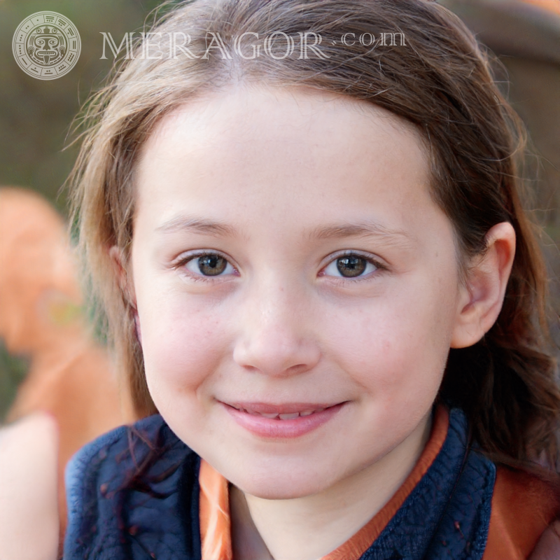 Cara de niña de 6 años en avatar Rostros de niñas pequeñas Europeos Rusos Niñas