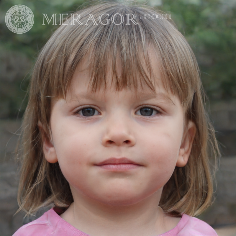 Gesicht eines 2-jährigen Mädchens auf Avatar Gesichter von kleinen Mädchen Europäer Russen Maedchen