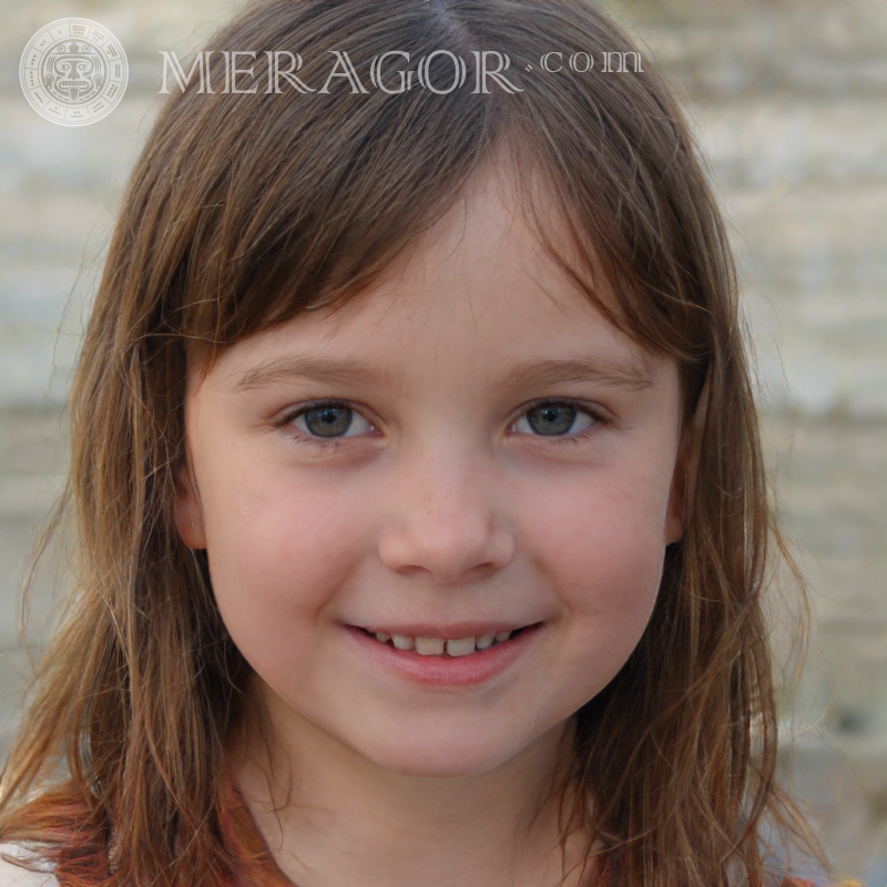Gesicht eines 4-jährigen Mädchens auf Avatar Gesichter von kleinen Mädchen Europäer Russen Maedchen