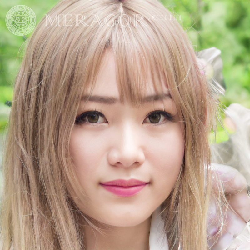 Le visage une fille japonaise peinte sur un avatar Visages de petites filles Européens Russes Petites filles