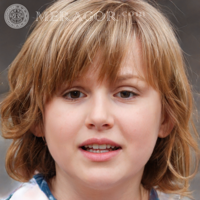Le visage de la fille sur avatar du site Meragor Visages de petites filles Européens Russes Petites filles