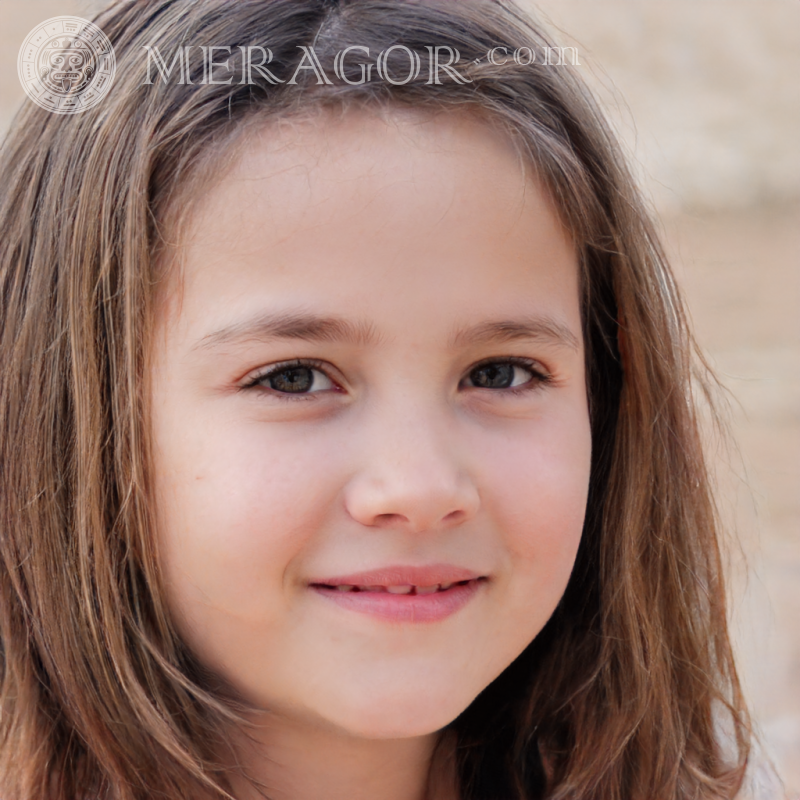 Foto de una niña en un avatar para redes sociales. Rostros de niñas pequeñas Europeos Rusos Niñas