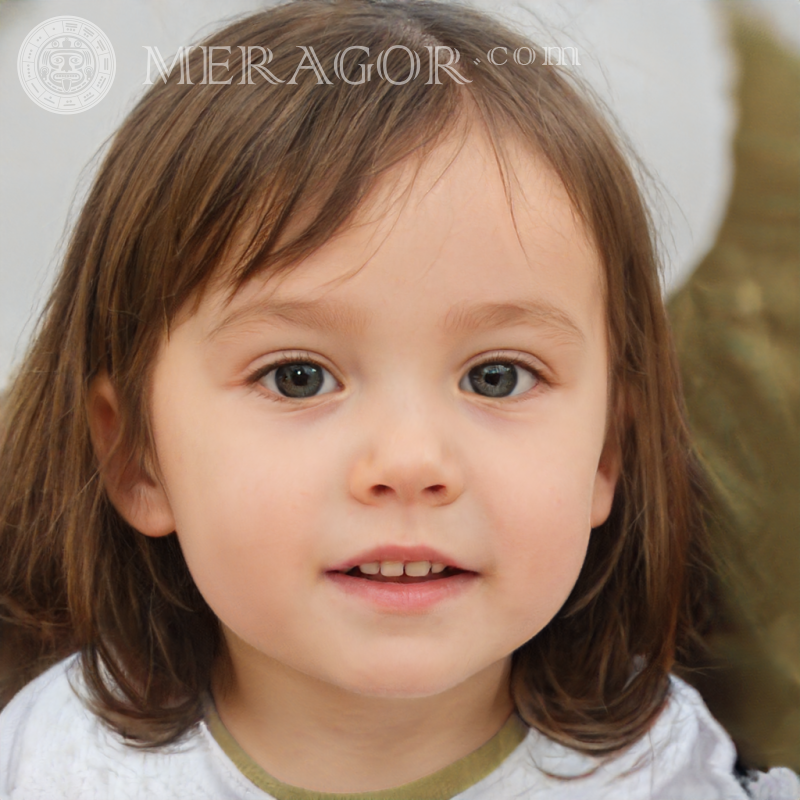 Das Gesicht eines kleinen Mädchens auf dem Avatar für das Spiel Gesichter von kleinen Mädchen Europäer Russen Maedchen