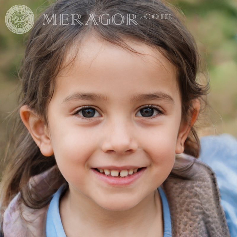 La cara de una foto de niña en la descarga del avatar. Rostros de niñas pequeñas Europeos Rusos Niñas
