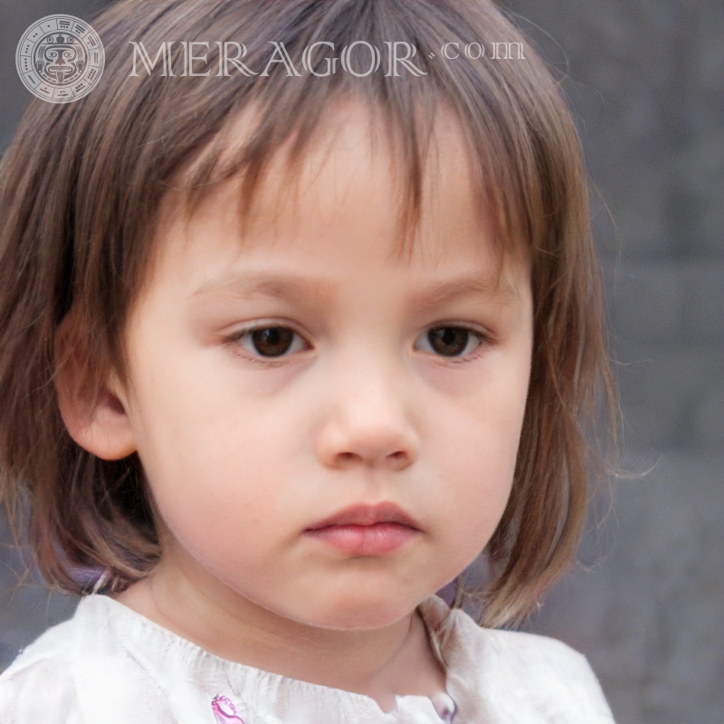 Photo portrait of little girls Faces of small girls Europeans Russians Small girls
