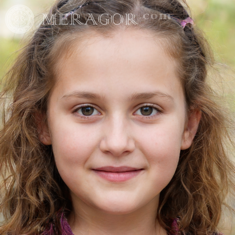 Rosto de garota fotográfica de 9 anos Rostos de meninas Europeus Russos Meninas