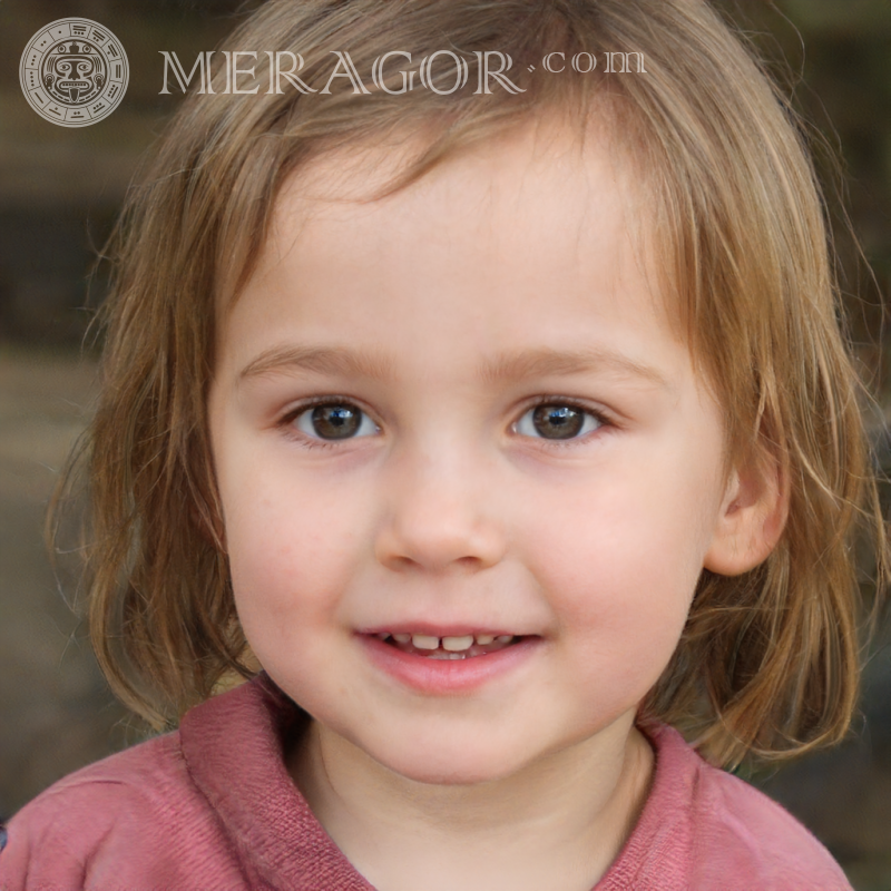 Retrato de una niña en la foto de perfil | 2 Rostros de niñas pequeñas Europeos Rusos Niñas