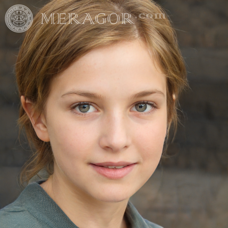 Portrait of a girl Faces of small girls Europeans Russians Small girls