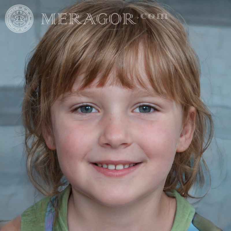 Create an avatar for a 4-year-old girl Faces of small girls Europeans Russians Small girls