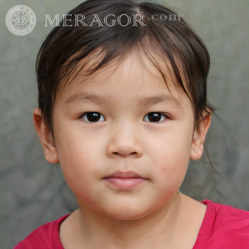Schönes Gesicht eines kleinen chinesischen Mädchens Gesichter von kleinen Mädchen Europäer Russen Maedchen