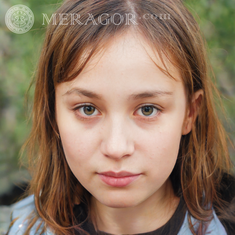 Beautiful face of a girl 12 years old Faces of small girls Europeans Russians Small girls
