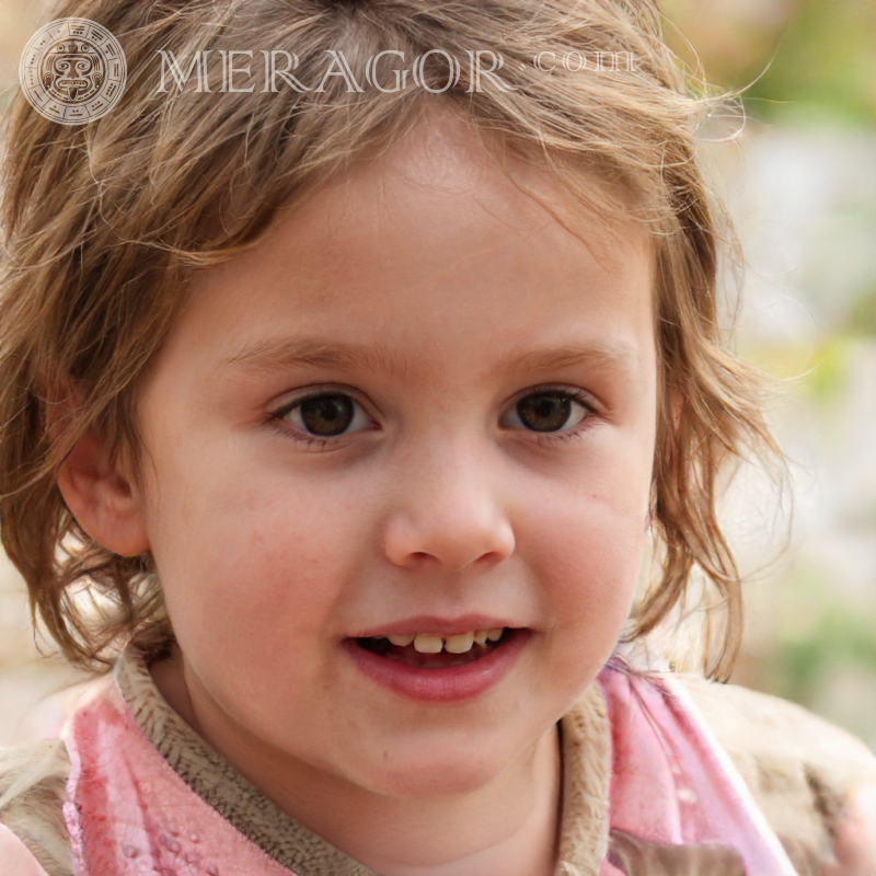 Hermoso rostro de una niña en el avatar Rostros de niñas pequeñas Europeos Rusos Niñas