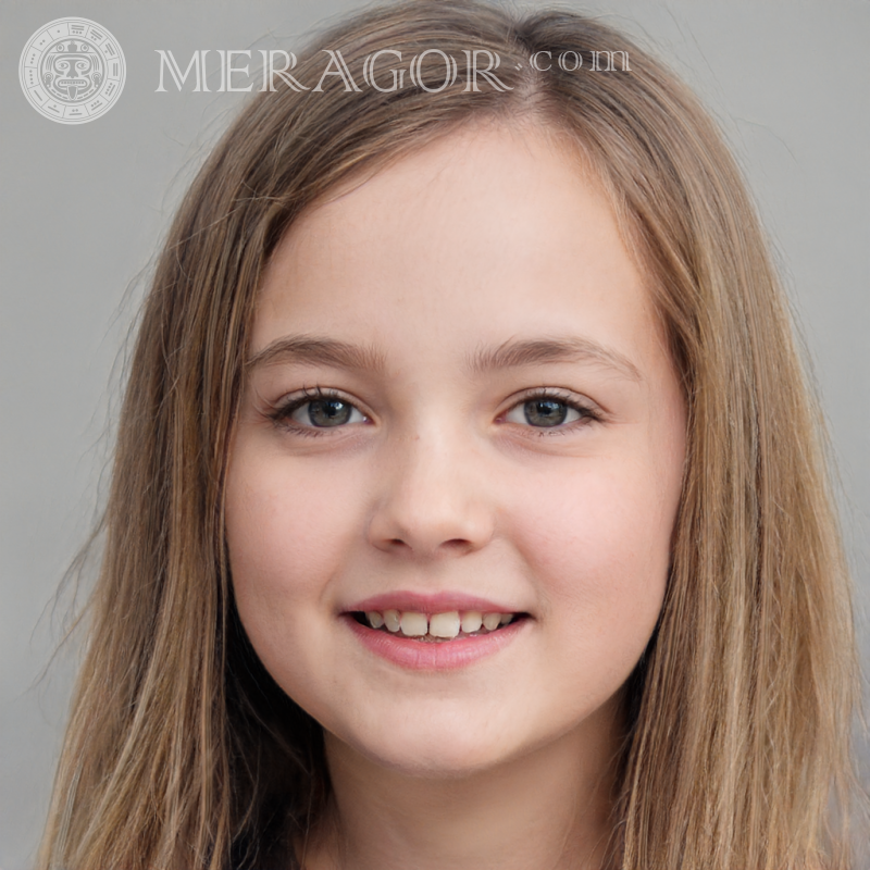 Schönes Gesicht eines Mädchens 10 Jahre alt Gesichter von kleinen Mädchen Europäer Russen Maedchen
