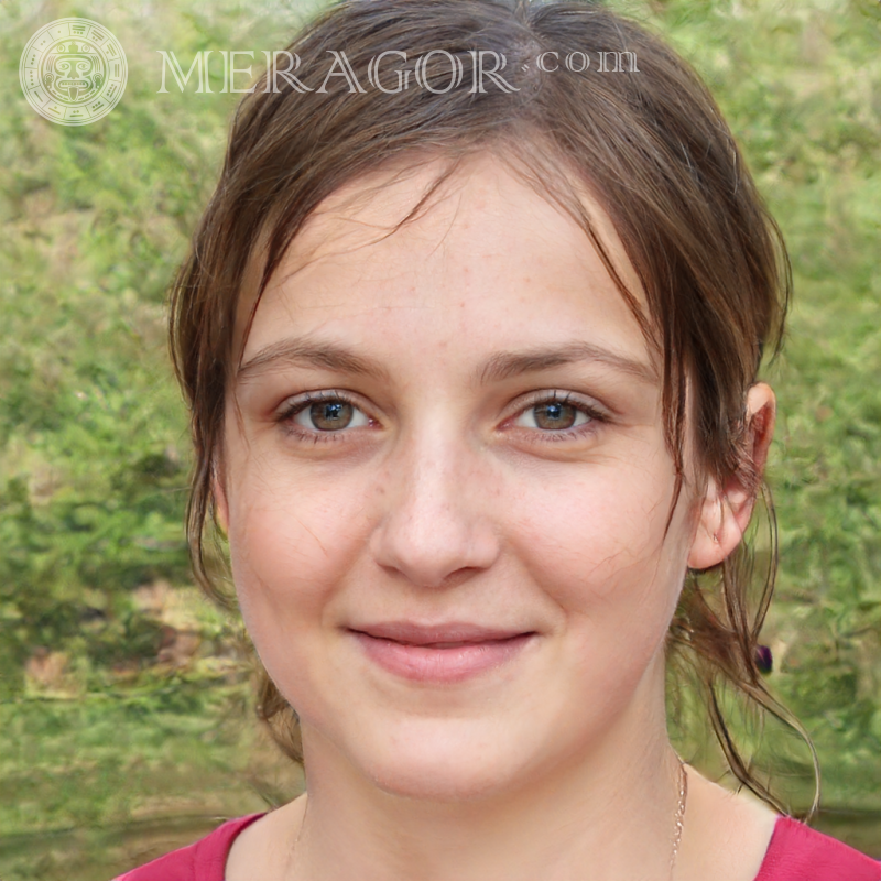 Rosto de menina para registro de 18 anos Rostos de meninas Europeus Russos Meninas