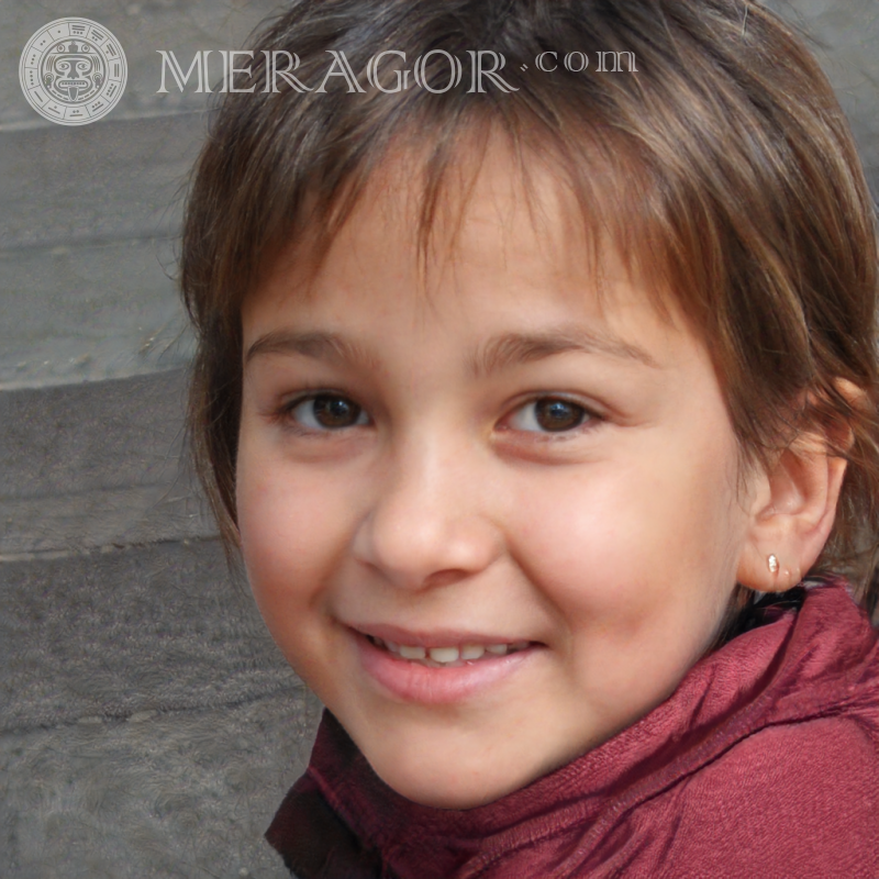 Photo of smiling little girls for profile picture Faces of small girls Europeans Russians Small girls