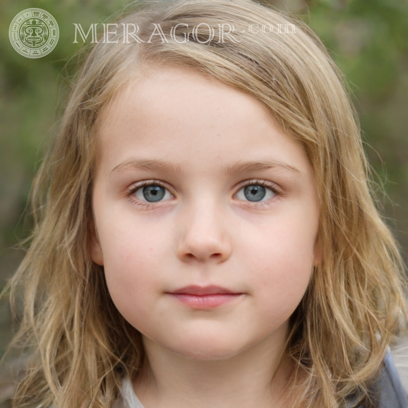 Foto von Mädchen 5 Jahre alt auf Profilbild Gesichter von kleinen Mädchen Europäer Russen Maedchen