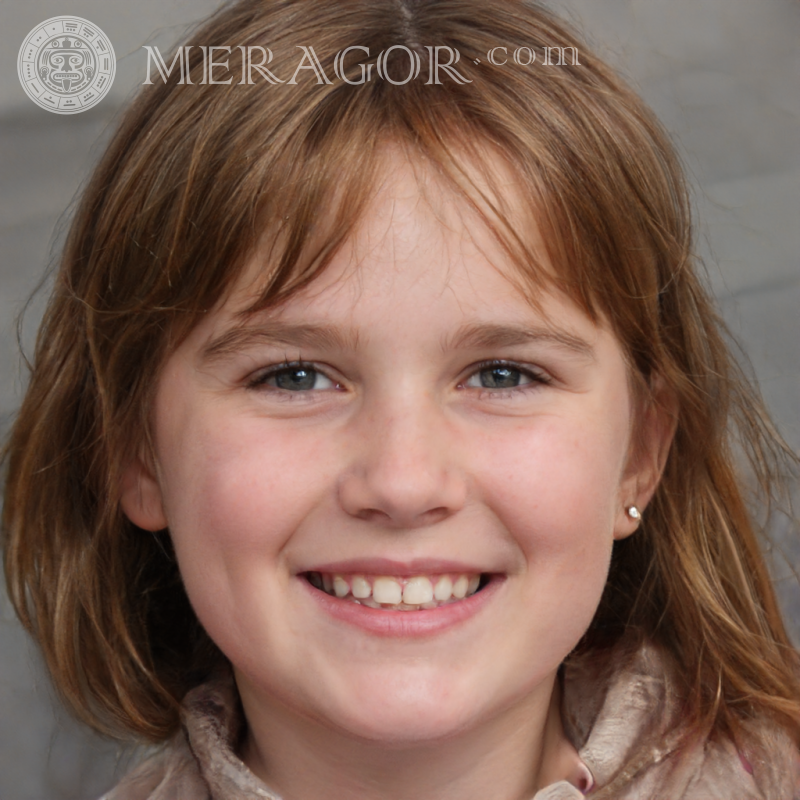 Foto de chicas en un avatar de 400 por 400 píxeles. Rostros de niñas pequeñas Europeos Rusos Niñas