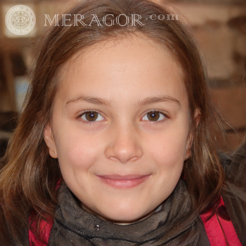 Foto von Mädchen für Avatar auf dem Cover Gesichter von kleinen Mädchen Europäer Russen Maedchen