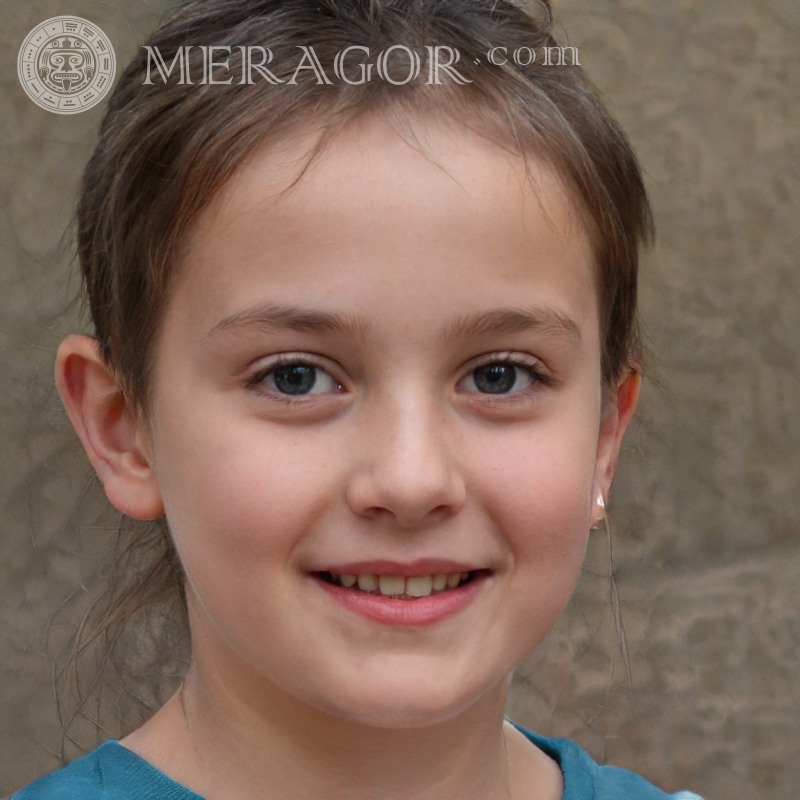 Gesicht eines 6-jährigen Mädchens Gesichter von kleinen Mädchen Europäer Russen Maedchen