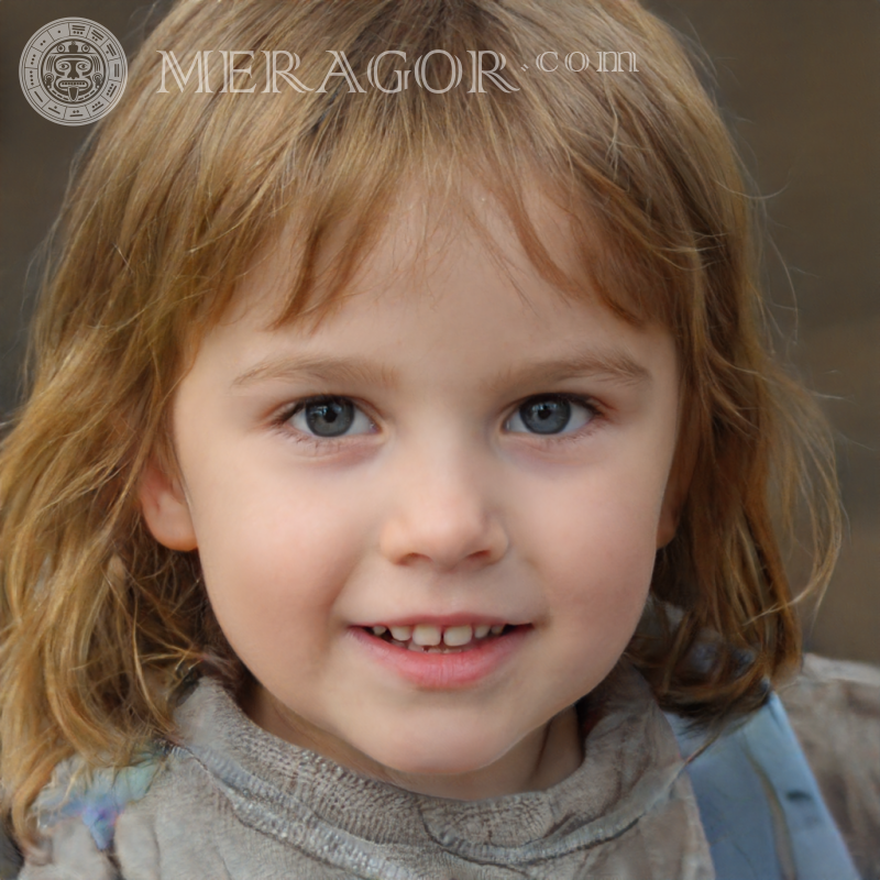 Faces of little red-haired girls Faces of small girls Europeans Russians Small girls