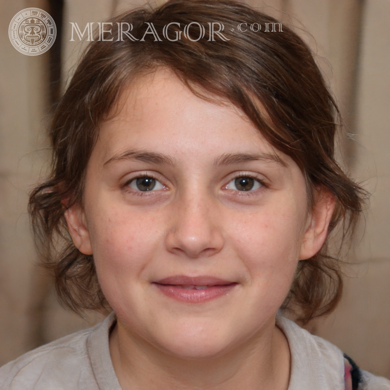 Foto eines schönen Mädchens 9 Jahre alt Gesichter von kleinen Mädchen Europäer Russen Maedchen