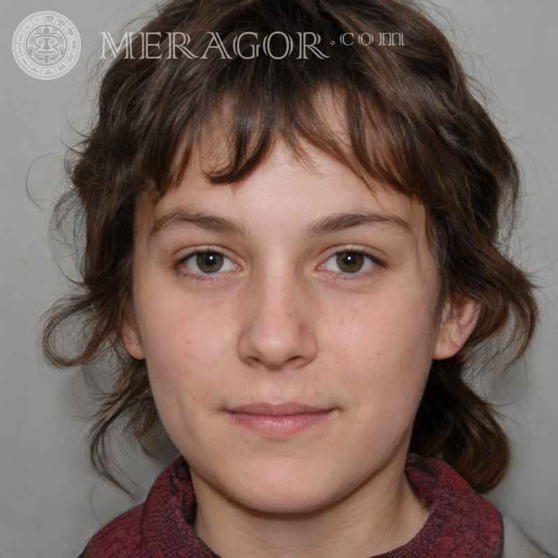 Foto eines schönen Mädchens 16 Jahre alt Gesichter von kleinen Mädchen Europäer Russen Maedchen