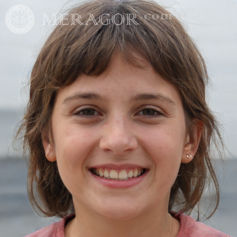 Foto eines schönen Mädchens 10 Jahre alt Gesichter von kleinen Mädchen Europäer Russen Maedchen