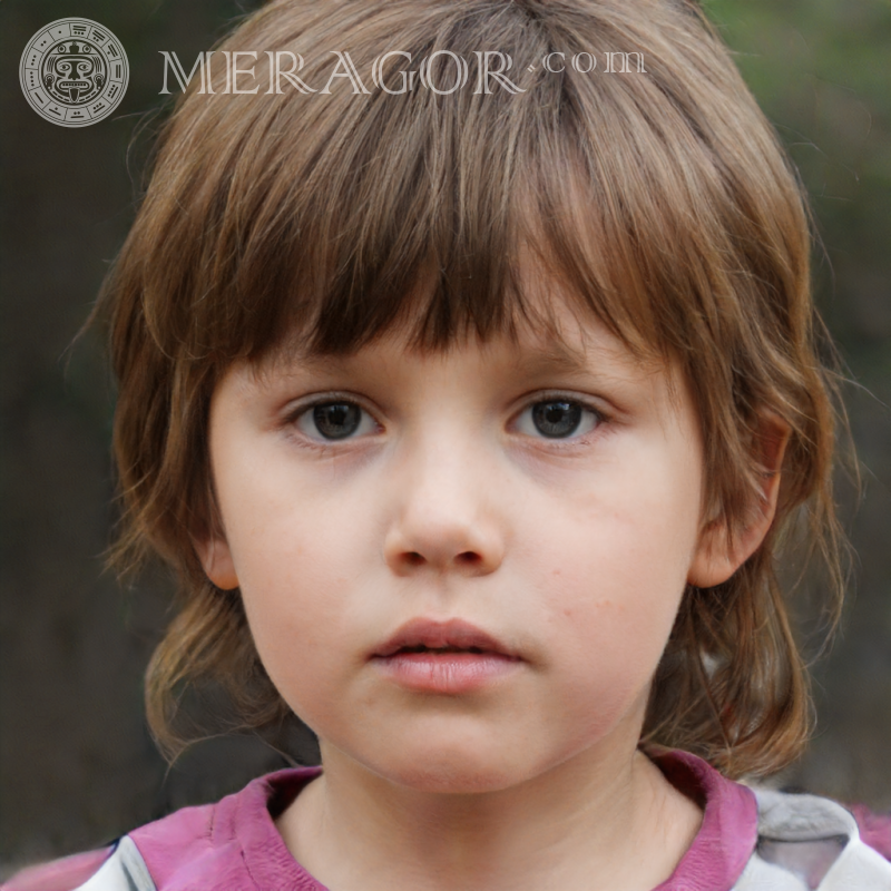 Descargar foto de la cara de una niña de cabello castaño Rostros de niñas pequeñas Europeos Rusos Niñas