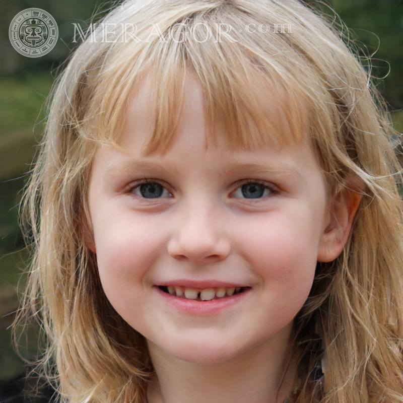 Laden Sie das Foto Gesicht eines kleinen Mädchens mit blonden Haaren herunter Gesichter von kleinen Mädchen Europäer Russen Maedchen
