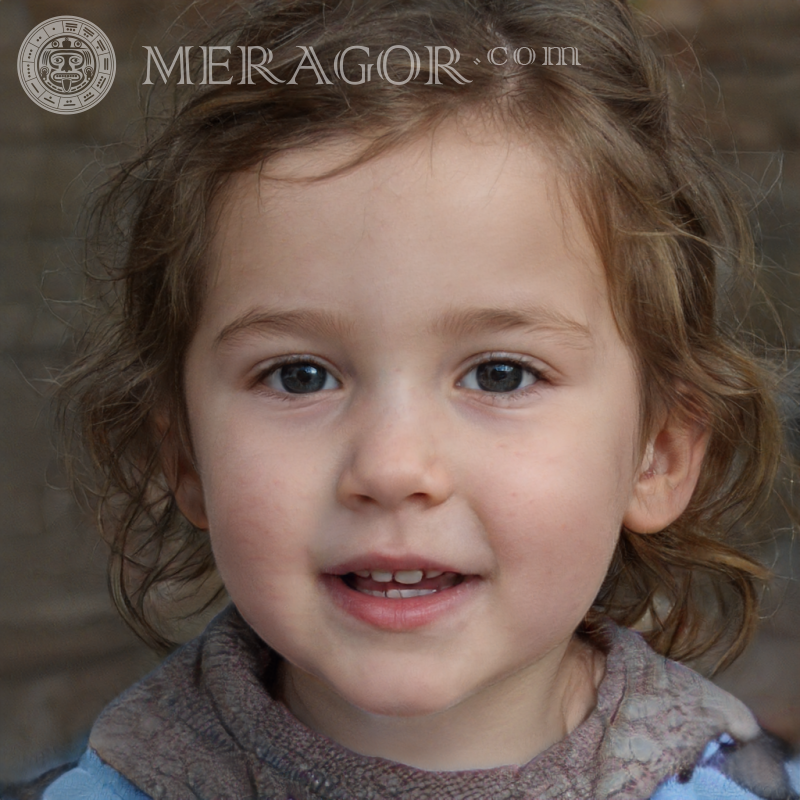 Bellos rostros de niñas de 3 años en avatar Rostros de niñas pequeñas Europeos Rusos Niñas