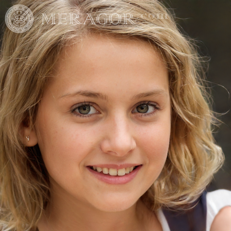 Create an avatar for a 12-year-old girl Faces of small girls Europeans Russians Small girls
