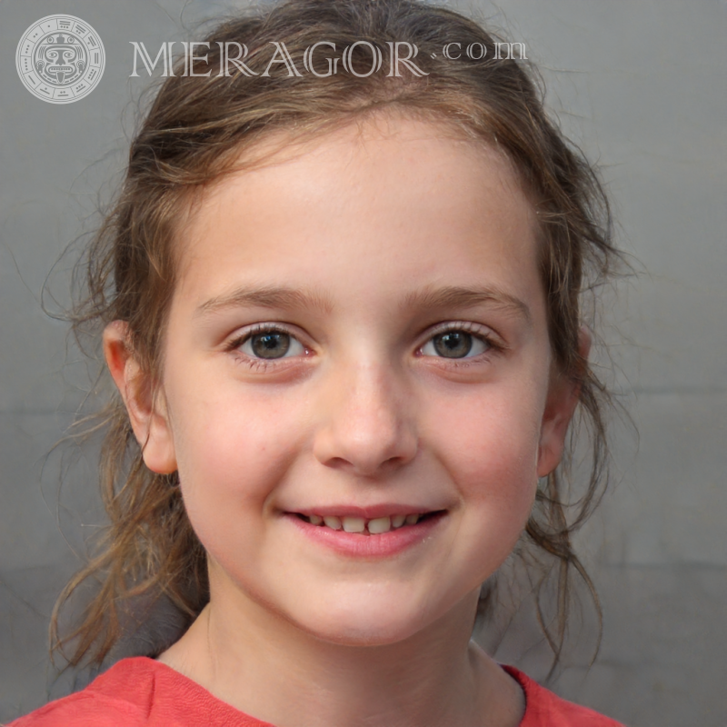 Beautiful faces of girls 7 years old Faces of small girls Europeans Russians Small girls