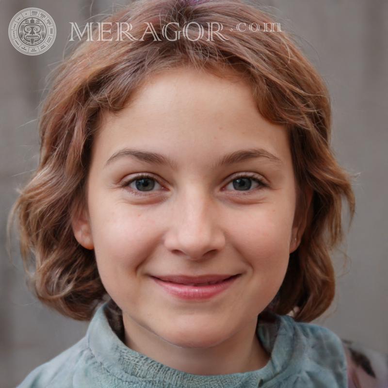 Visages de filles sur avatar LinkedIn Visages de petites filles Européens Russes Petites filles