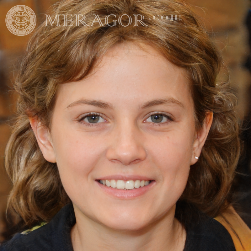 Foto do rosto de uma garota no avatar Rostos de meninas Europeus Russos Meninas