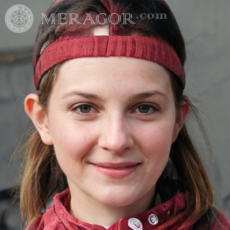 O rosto de uma linda garota para brincar Rostos de meninas Europeus Russos Meninas