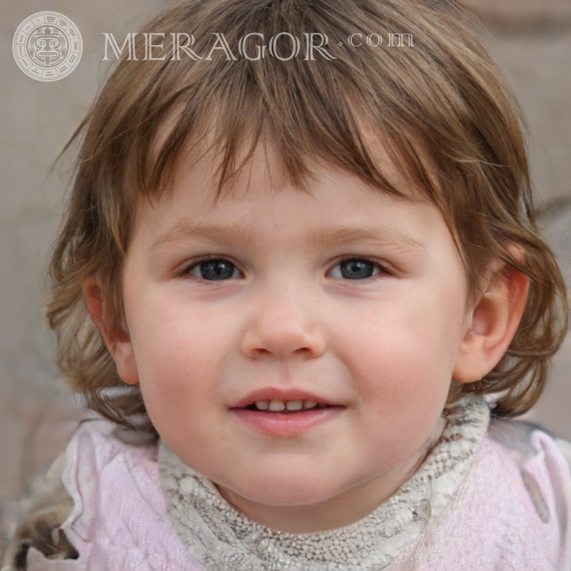 Beautiful faces of little girls 300 by 300 pixels Faces of small girls Europeans Russians Small girls