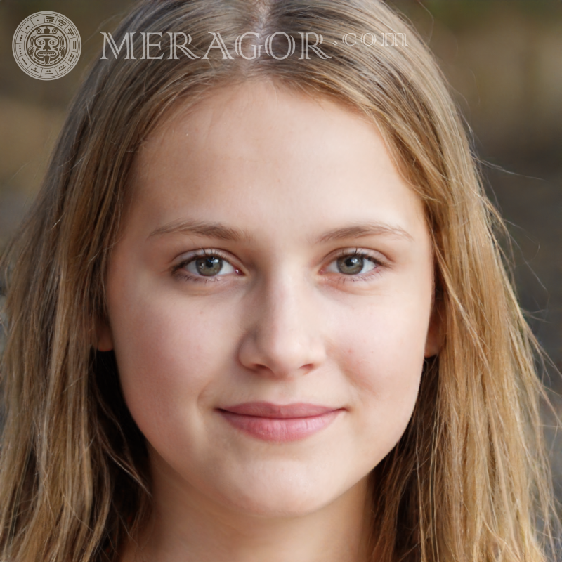Foto eines schönen Mädchens 13 Jahre alt Gesichter von kleinen Mädchen Europäer Russen Maedchen