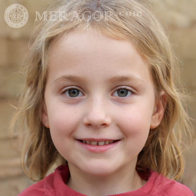 Schönes Foto von Mädchen 6 Jahre alt Gesichter von kleinen Mädchen Europäer Russen Maedchen