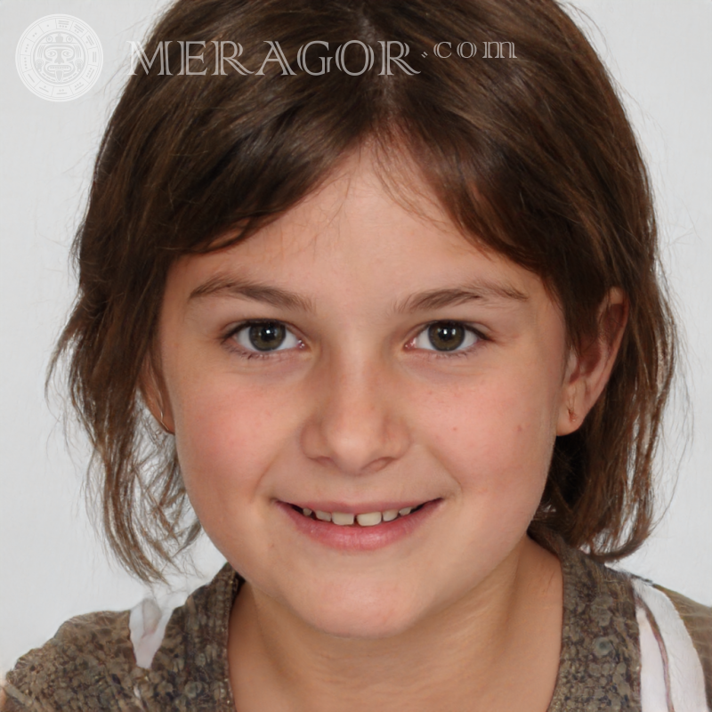 Create an avatar for a 9-year-old girl Faces of small girls Europeans Russians Small girls