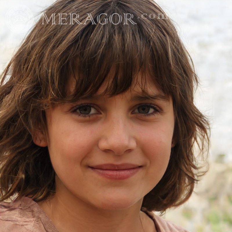 Image du visage une fille 100 x 100 pixels Visages de petites filles Européens Russes Petites filles