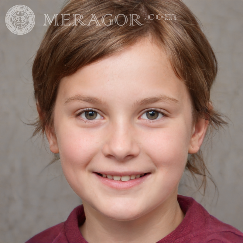 Portrait of a girl 10 years old Faces of small girls Europeans Russians Small girls
