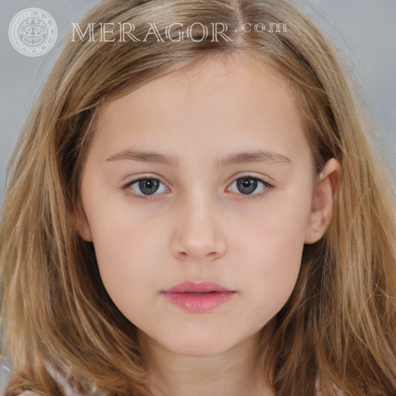 Portrait of a girl 11 years old Faces of small girls Europeans Russians Small girls