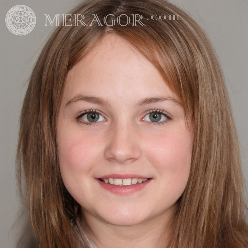 Portrait of a girl 14 years old Faces of small girls Europeans Russians Small girls