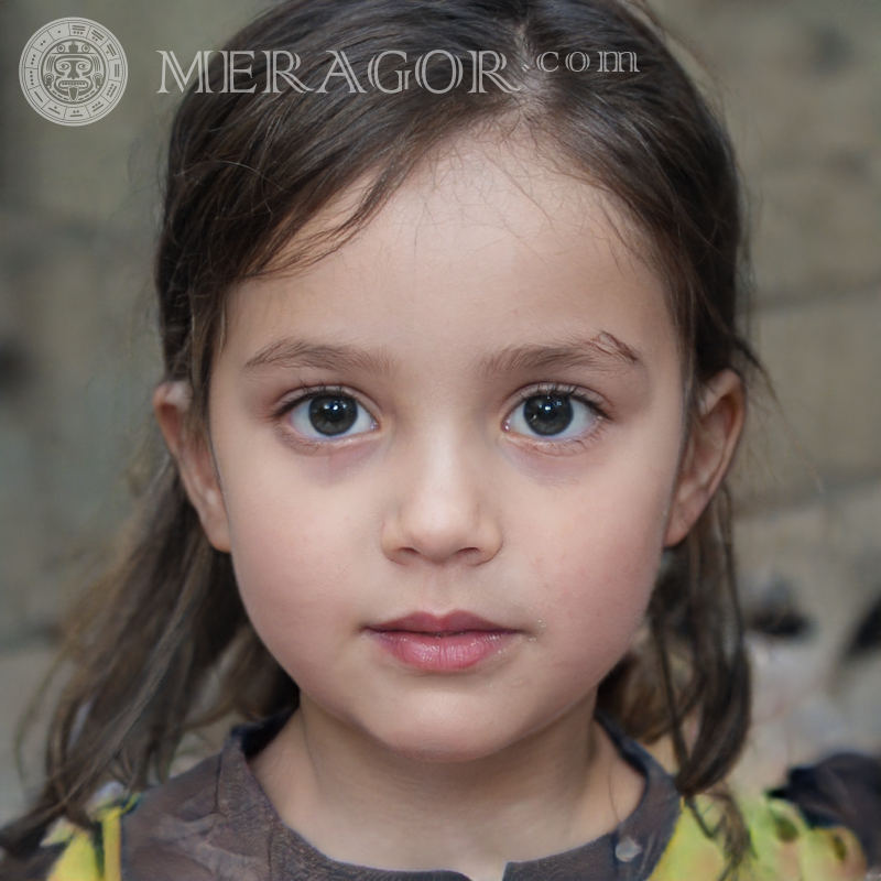 Porträt eines Mädchens, wie man es sich vorstellt Gesichter von kleinen Mädchen Europäer Russen Maedchen
