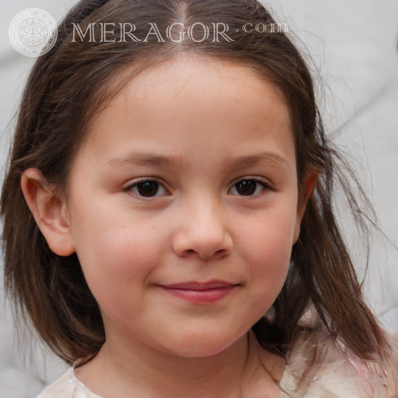 Portrait of a girl on the registration page Faces of small girls Europeans Russians Small girls