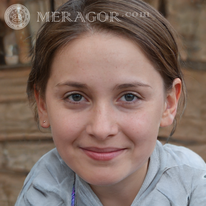 Portrait une fille sur un avatar Instagram Visages de petites filles Européens Russes Petites filles