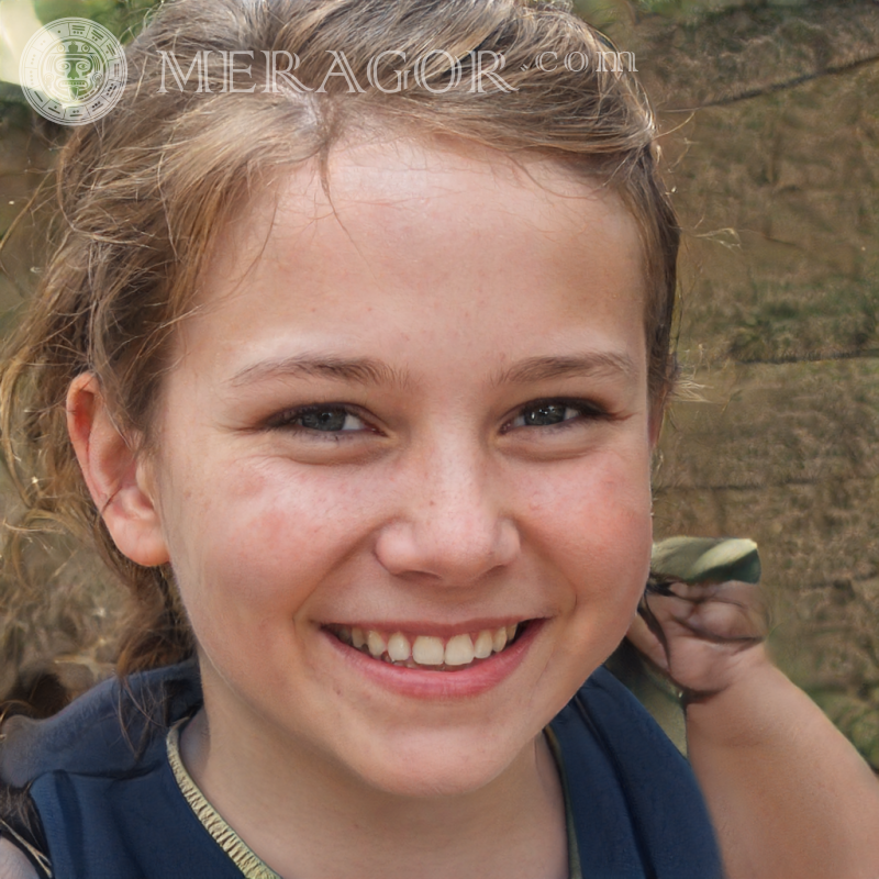 Bild mit einem 10 Jahre alten Mädchen Gesichter von kleinen Mädchen Europäer Russen Maedchen