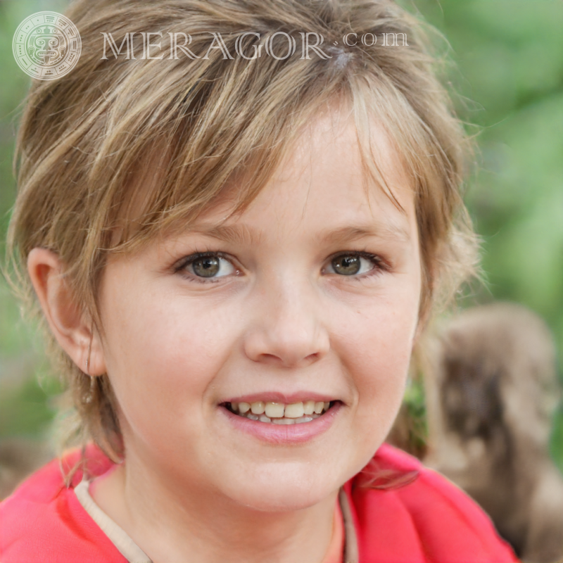 Bild mit einem Mädchen mit blonden Haaren Gesichter von kleinen Mädchen Europäer Russen Maedchen