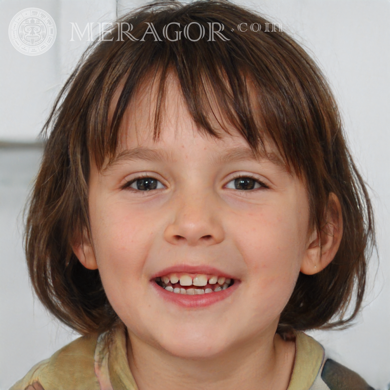 Crea un avatar para una foto de niña en la casa. Rostros de niñas pequeñas Europeos Rusos Niñas