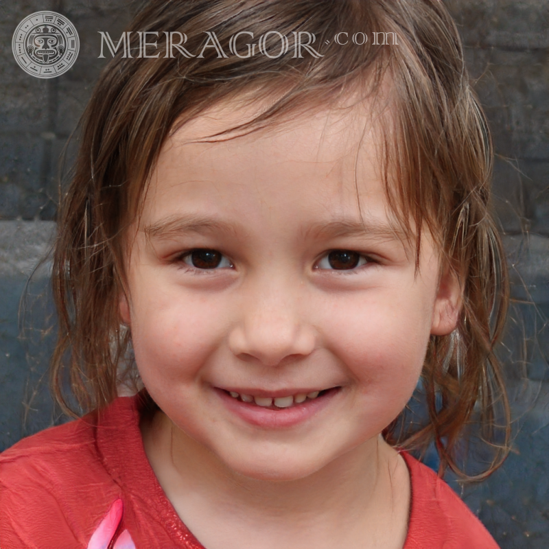 Beautiful avatars of little laughing girls Faces of small girls Europeans Russians Small girls